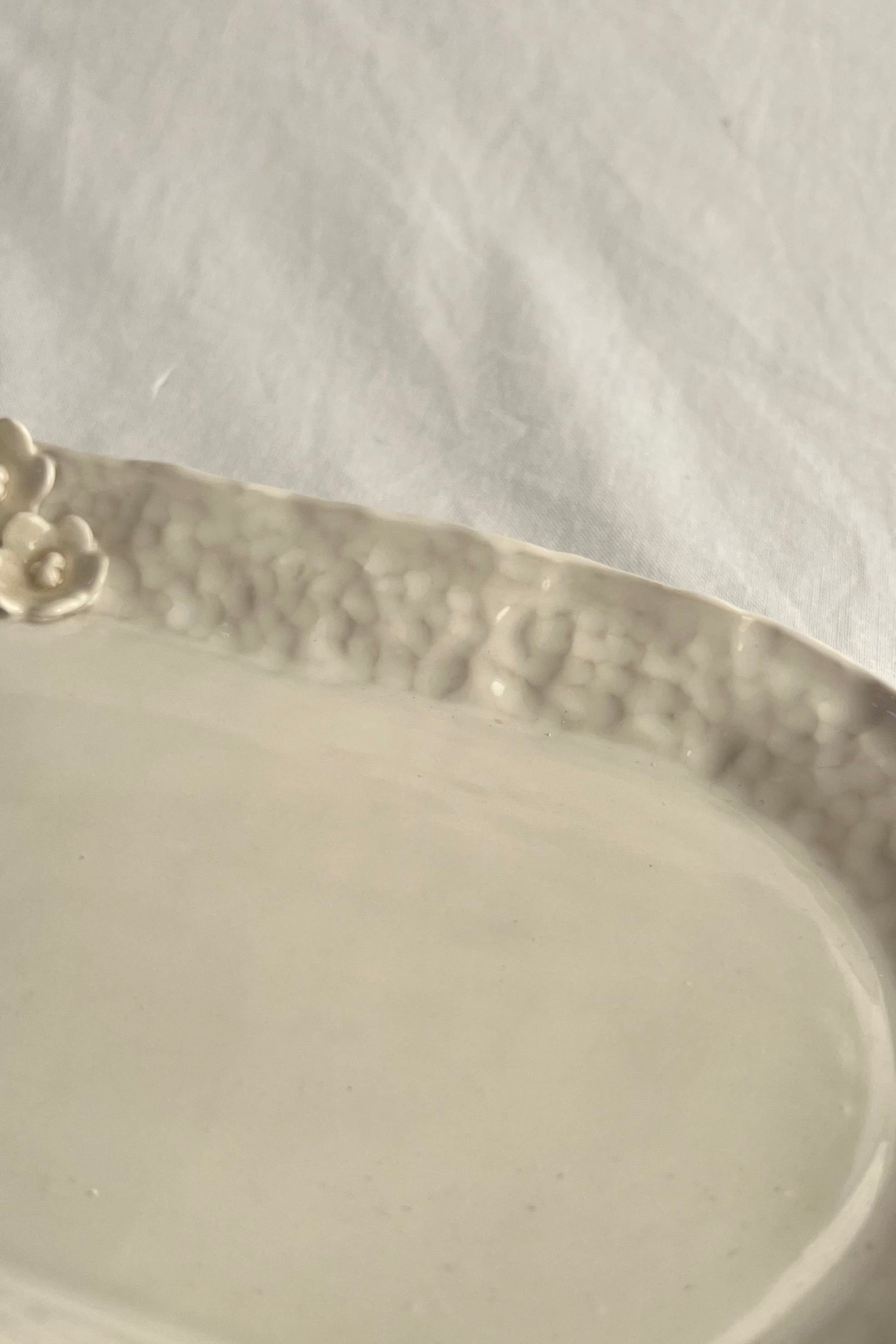 Oval Platter with Yellow flowers