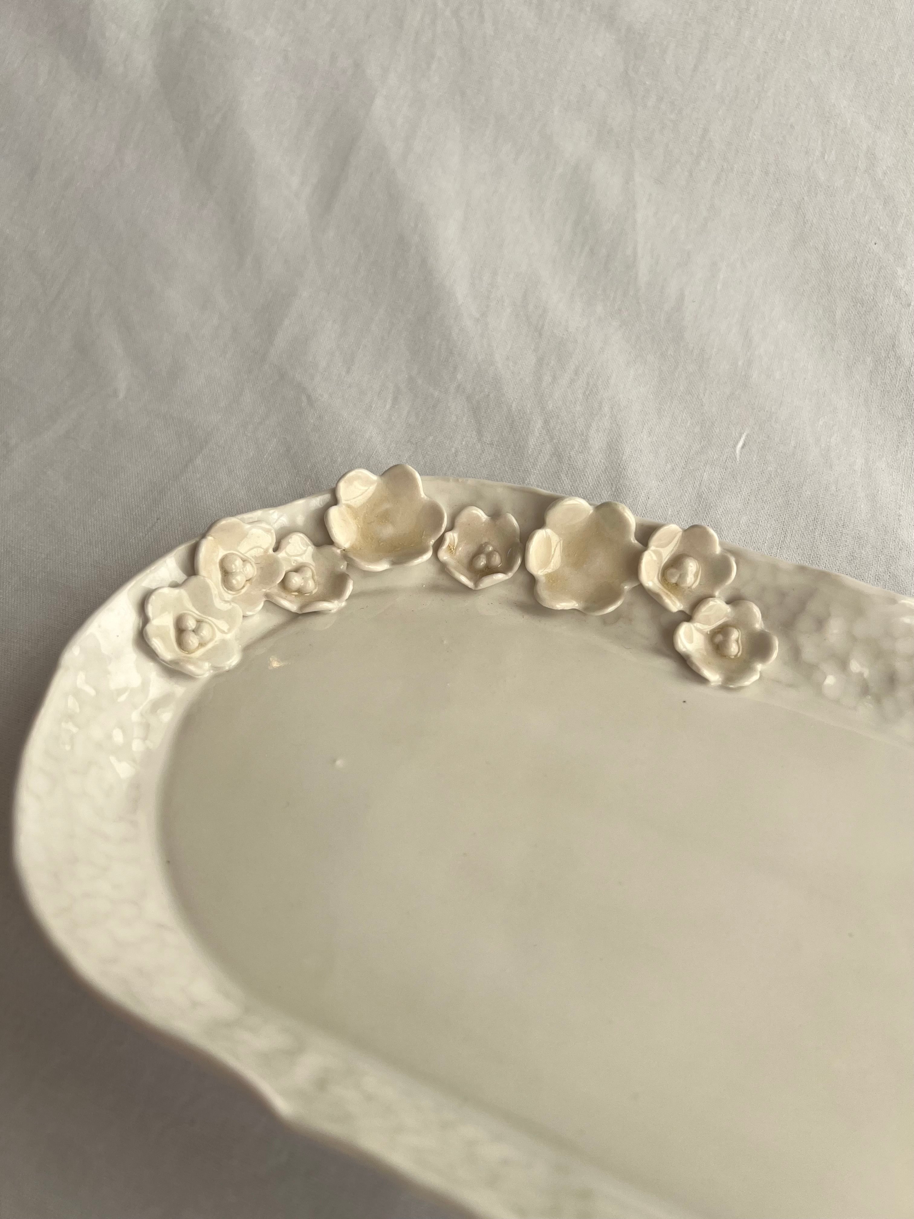 Oval Platter with Yellow flowers