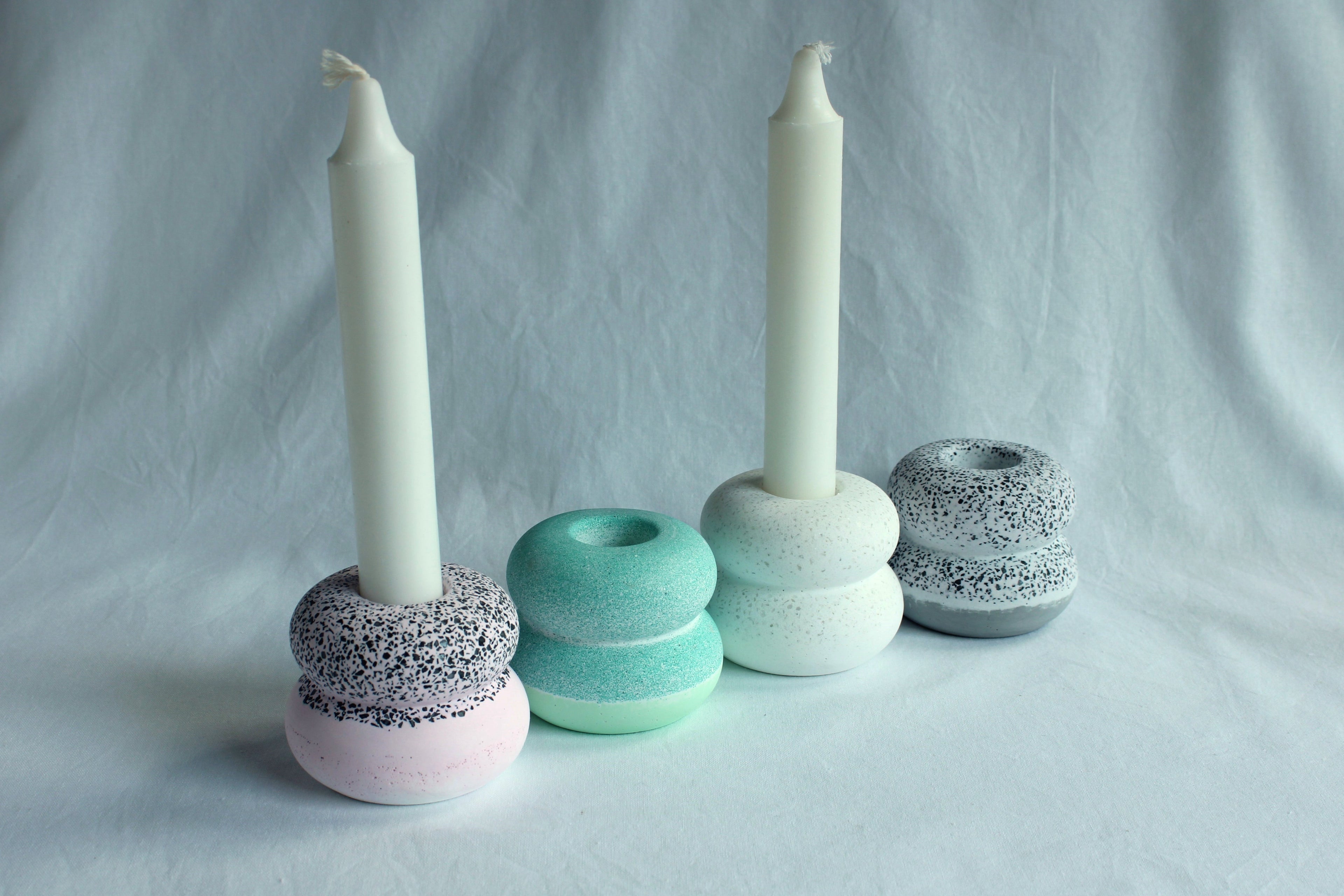 Resincrete 2 Layer Modern Taper Candle Holder