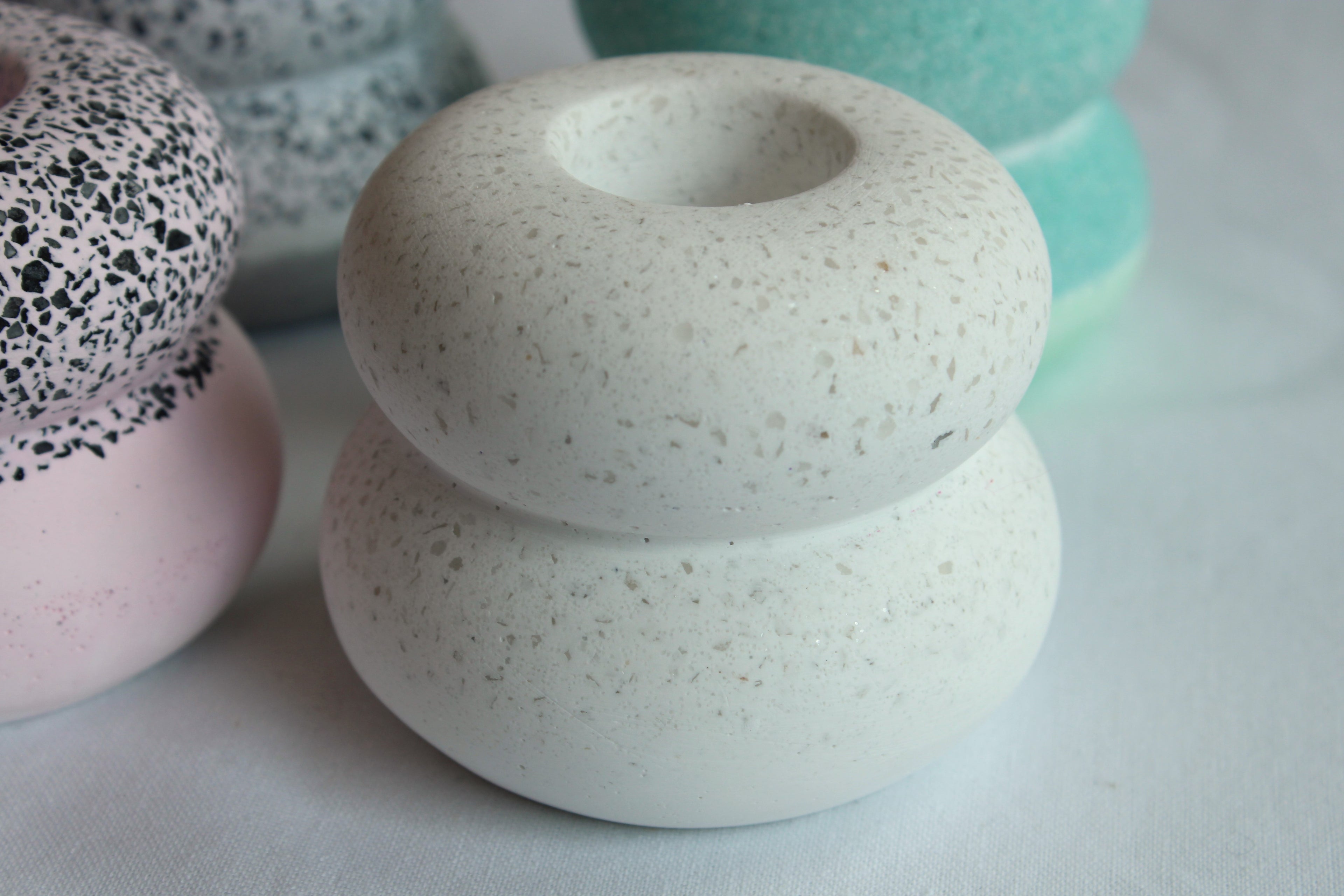 Resincrete 2 Layer Modern Taper Candle Holder