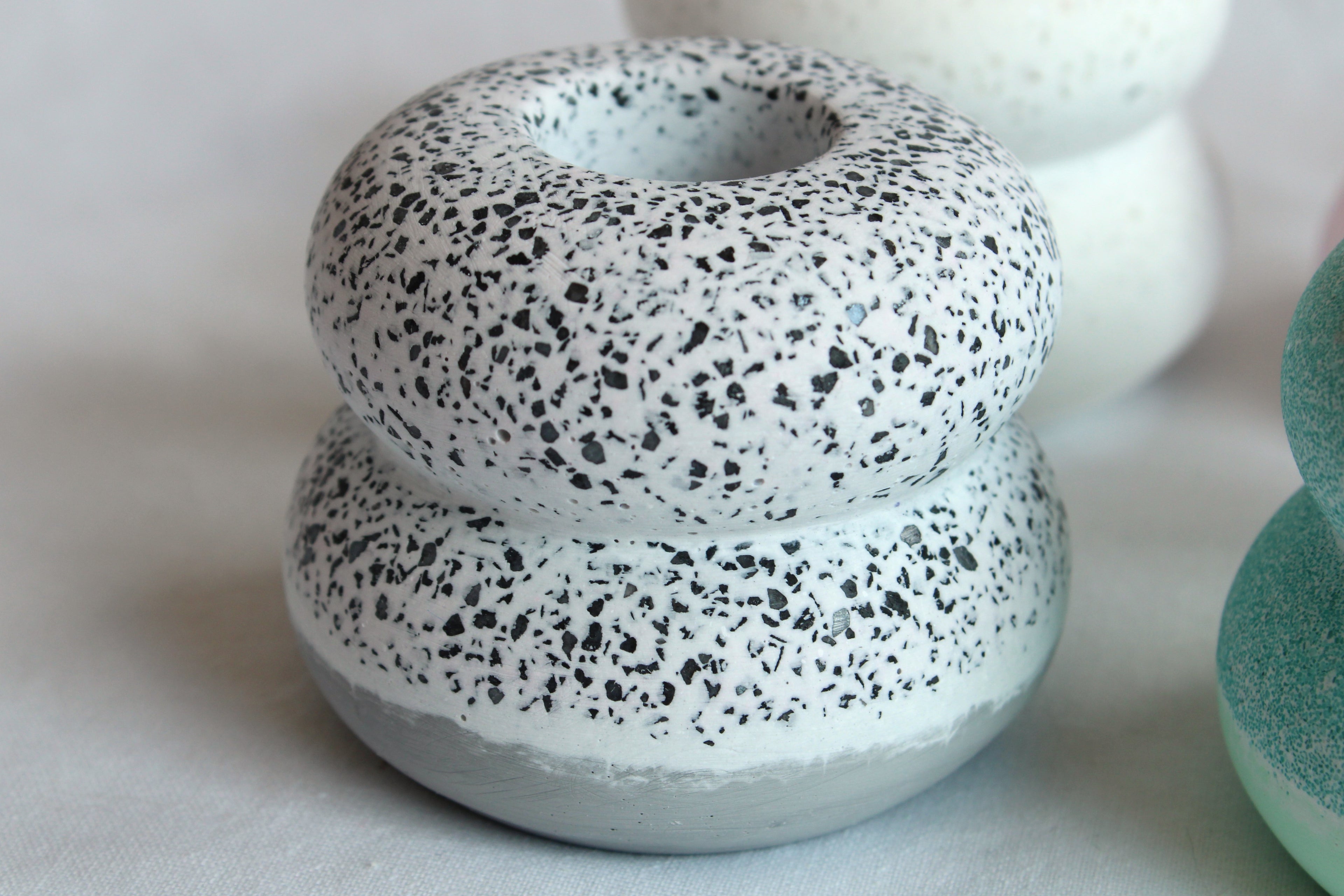 Resincrete 2 Layer Modern Taper Candle Holder