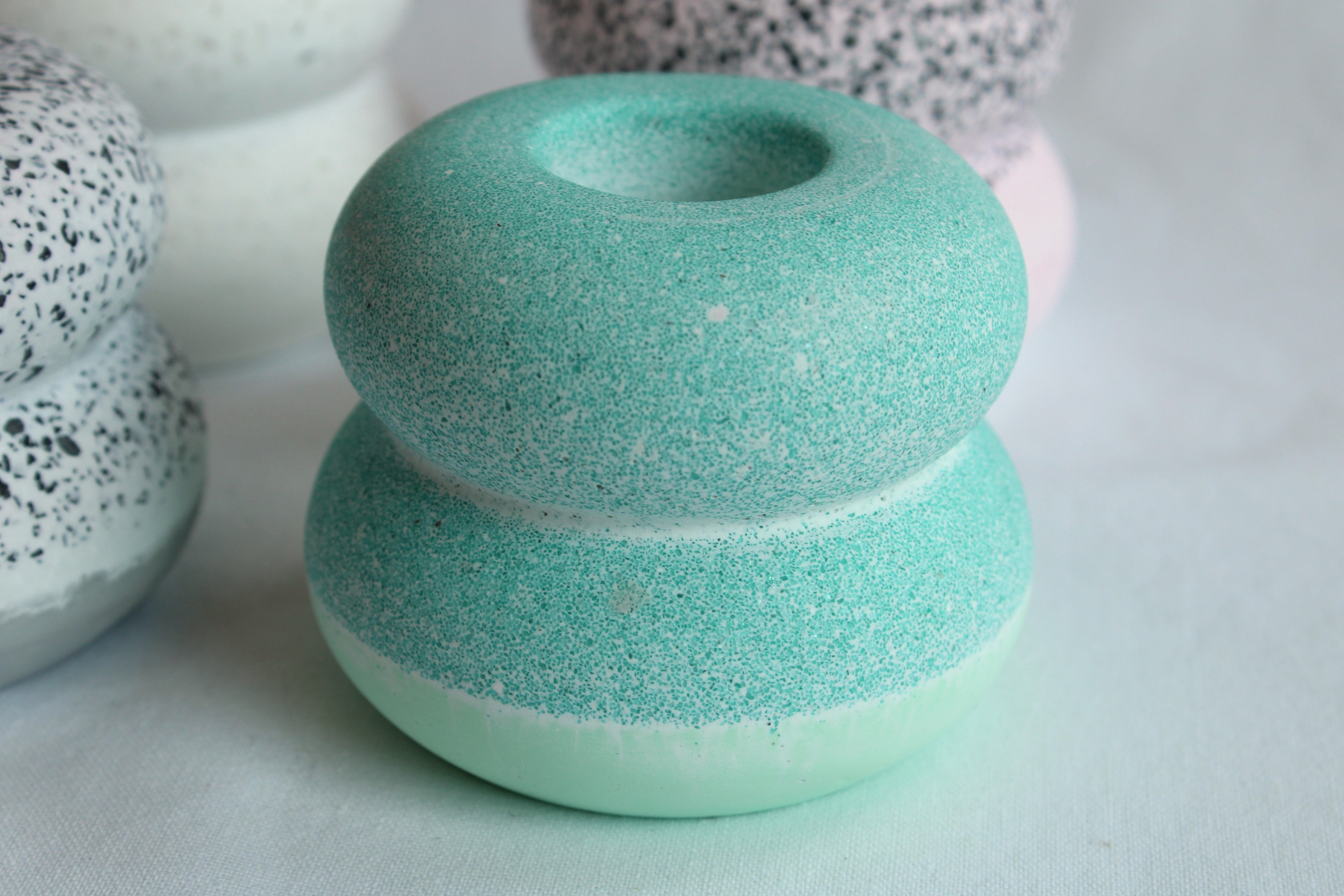 Resincrete 2 Layer Modern Taper Candle Holder